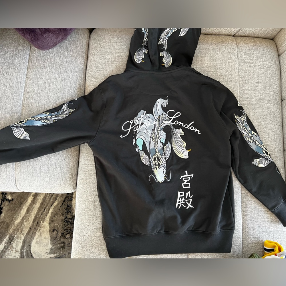 PALACE Carp Zip Hood Black- NEW ENISU KOI FISH RARE